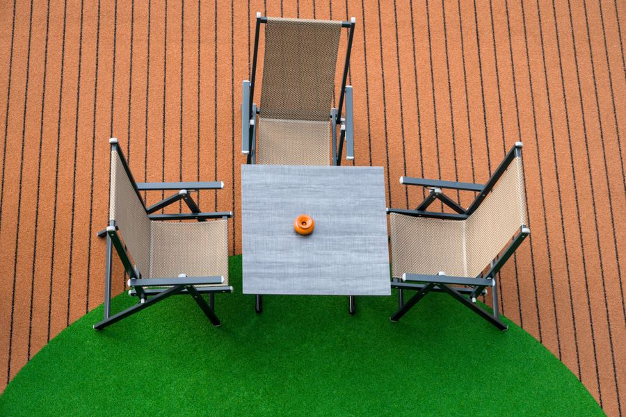 Mesa de aluminio plegable para patio
